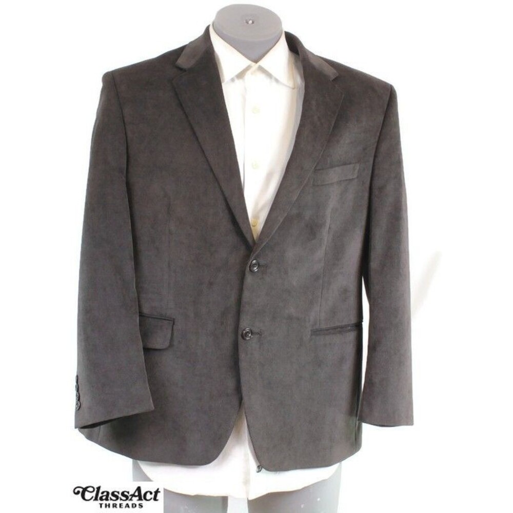 Calvin Klein Sport Coat Corduroy Brown Polyester Two Button Double Vented 42S